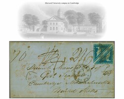 1855/63: 4 d. blue on white paper, a pair (Pos. X 3 B/A) with just ...