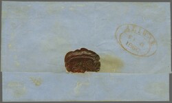 1855/63: 4 d. blue on white paper, a single example (Pos. II 5 B) ...