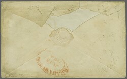 1855/63: 4 d. blue on white paper, two single used examples with left ...