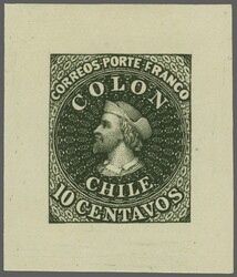 1852 (Nov): Perkins Bacon Die Proof for the 10 c. value, printed in ...