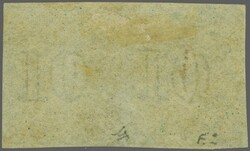 Perkins Bacon 1853 (July 1): 10 c. deep bright blue on white paper, ...