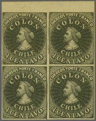 Third London Printing 1859/60: Perkins Bacon Plate Proof for the 1 c. ...