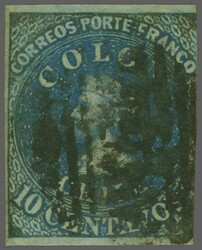 Third London Printing 1861/62: 10 c. bright blue, watermark position ...
