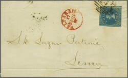 Third London Printing 1861/62: 10 c. bright blue, a single example ...