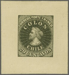 Third London Printing 1859/61: Perkins Bacon Die Proof for the 20 c. ...