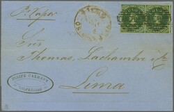 Third London Printing 1861/62: 20 c. green, a horizontal pair with ...