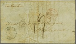 1848 (July 24): Entire letter to Bordeaux endorsed "via Ceylon", ...
