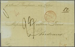 1845 (Dec 22): Entire letter to Bordeaux endorsed "pr. Steamer ...