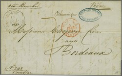 1842 (Oct 5): Entire letter from Port Louis endorsed "via Bourbon" to ...