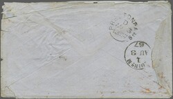 1867: Envelope sent from Bathurst to Edinburgh, dated 7 July 1867, ...