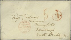 1868: Envelope sent from Gambia to Edinburgh, dated 17 September 1868 ...