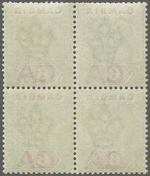 1898/1902: 6 d. olive-green &amp; carmine, an unused block of four, ...