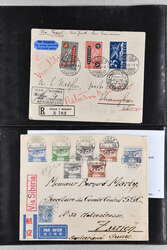 1926/43: Interessantes Luftpostlos vier Belege, dabei Mittelholzer ...