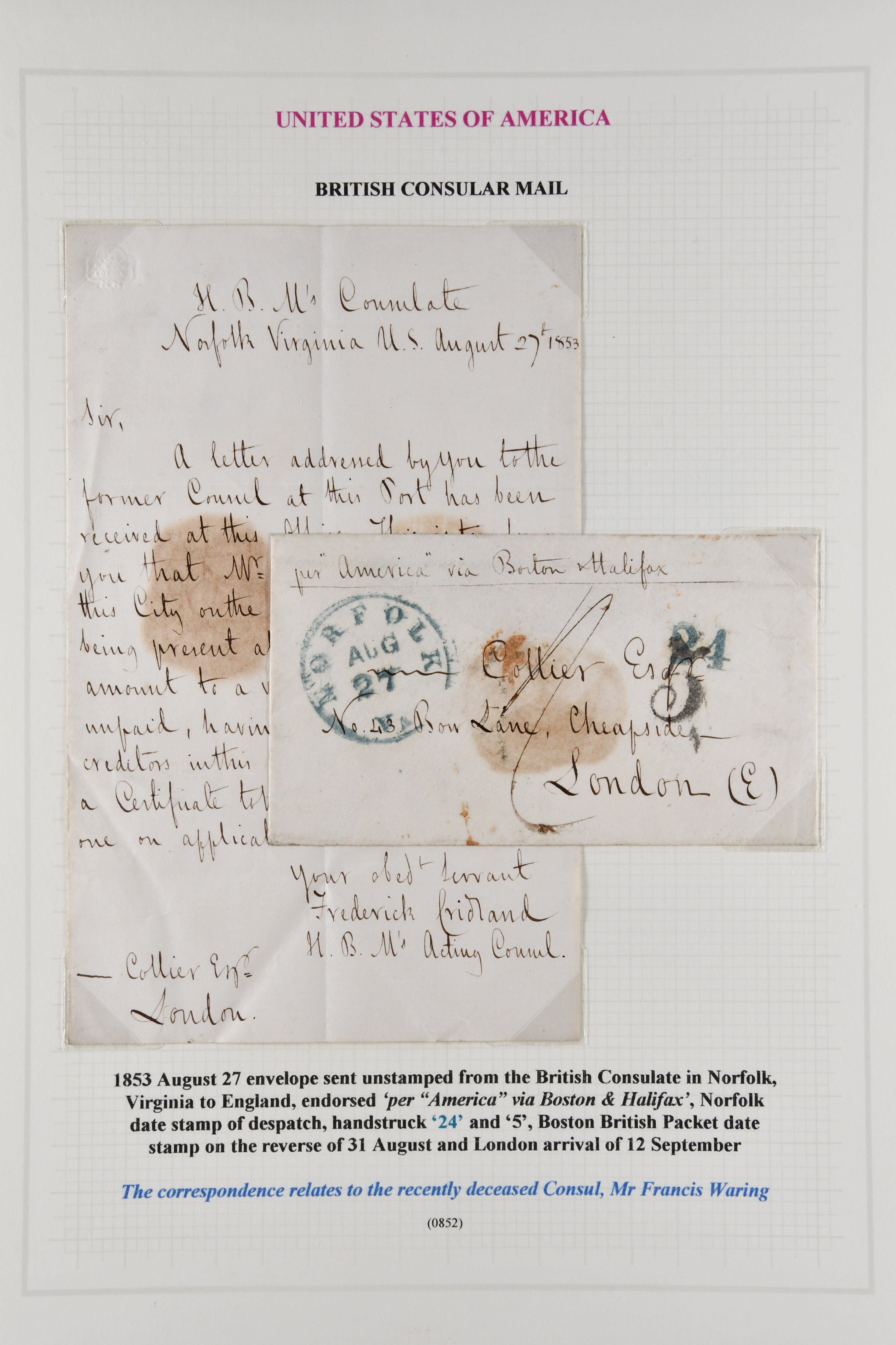 1853/99: Diverse group of four covers with 1853 cover from British ...