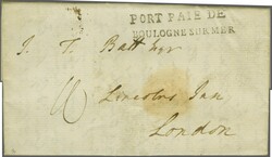 1785 (Aug 26): Entire letter from Boulogne to London struck with ...