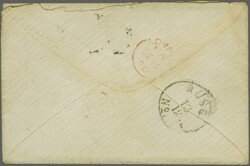 1867/80: 3 d. rose pl. 5, a single example used on 1870 cover to ...