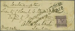 1867/80: 6 d. deep lilac, with hyphen, pl. 6, a single example used ...