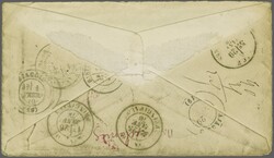 1864/79: 1 d. red, plate 205 used on 1878 cover to a Major A. Boyle, ...