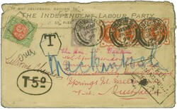 1872/87: 1 d. lilac and 1887 ½ d. vermilion in a horizontal strip of ...