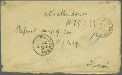 1872/87: 1 d. lilac and 1887 ½ d. vermilion in a horizontal strip of ...