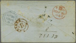 1857 (March 10): Soldier's concessionary rate cover to Godalming, ...