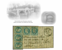 Boules des Moulins 1870 (Jan 6): Entire letter from Lillebonne to ...