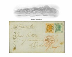 1863/71: 8 c. bright orange and 24 c. pale green used on 1868 cover ...