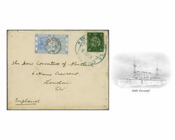 1897: China 10 c. deep green (Gi. 101) used on combination cover to ...