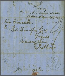 1859: Entire letter datelined "On board the Steamer Nautilus, Red Sea ...