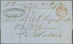 1847: Entire letter from Batavia to Schiedam, Netherlands endorsed "P ...