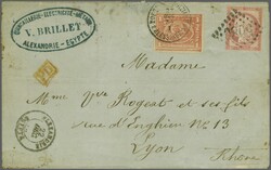 1872/75: Penasson 1 pi. red, a fine used example on 1874 combination ...