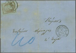 Greek PO's 1870: Cover from Alexandria to Syros struck on despatch ...