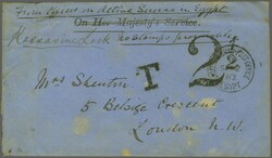 Arabi Rebellion 1882: Stampless OHMS cover to London endorsed ...