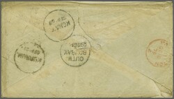 Second Afghan War 1865: 1 a. brown and 1866 4 a. green, Die I, used ...