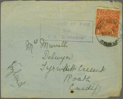 1926/30: Australia 1½ d. scarlet, a single example used on 1930 ...
