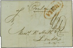 1844: Entire letter to London endorsed "pr. Overland", struck on ...