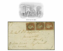 Crimean War 1841: 1 d. red-brown on blued paper, imperforate, ...