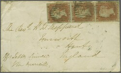Crimean War 1841: 1 d. red-brown on blued paper, imperforate, ...