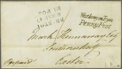 1840 (May 6): Prepaid entire letter from Westbury on Trym to Exeter, ...