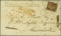 Crimean War 1854/55: 1 d, red on blued paper, perf. 16, a used ...
