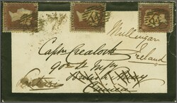 Crimean War 1854/55: 1 d. red-brown on blued, perf. 16, three ...
