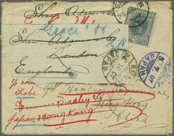 1900/11: 25 b. blue, a single example used on 1906 cover from Galatz ...
