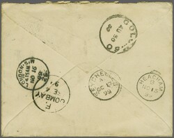 1882/1900: ½ d. black and 2 d. lilac, perf. 11, used on 1900 cover ...