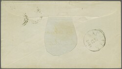 1864: Large Oval 2 sk. blue, perf. 13 x 12½, four single examples ...