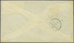 1886/88: 2 d. bright violet (2) and single 6 d. blue, used on 1890 ...