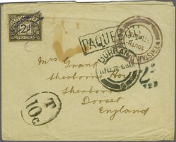 1919 (Dec): Cover to Sherborne, Dorset struck with "TRISTAN DA CUNHA ...
