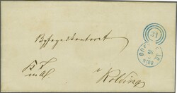 1864c.: Official wrapper from Odense to Kolding struck with fine "31 ...