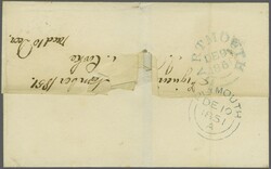 1841: 1 d. red-brown on blued, a used example with clear to large ...