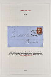 "Spoon" Duplex Cancellations 1855/1858: Collection on leaves with ...