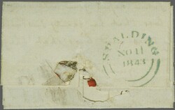 1841: 1 d. red-brown on blued, a single example with good margins all ...